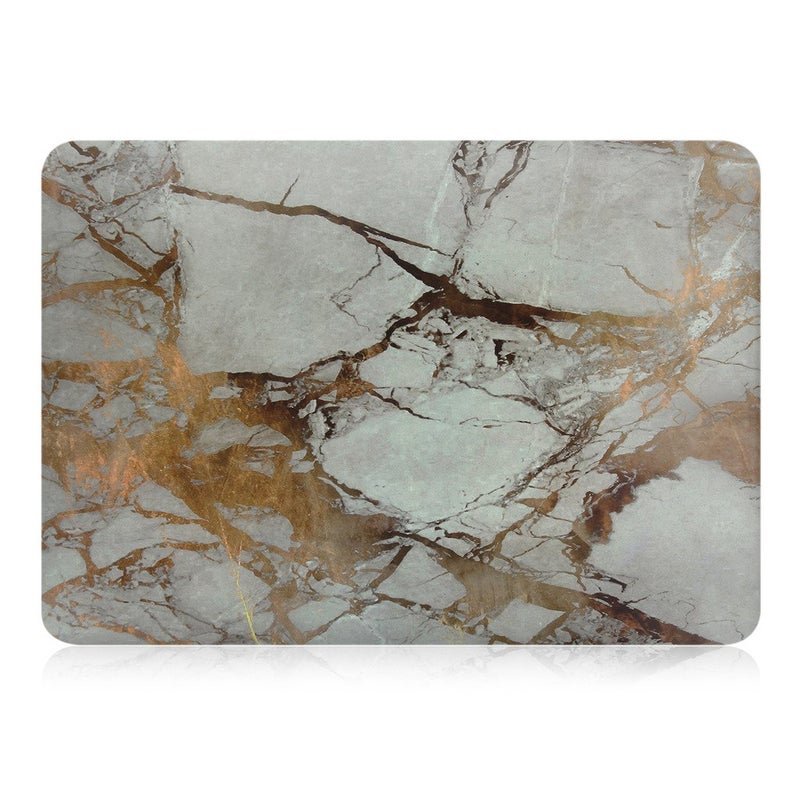 UESWILL Marble Pattern Smooth Hard Shell Case Cover Compatible with Older Version 2010-2017 Release MacBook Air 13 inch (Model A1466 / A1369), No Touch ID, (White/Gold) - Image 3